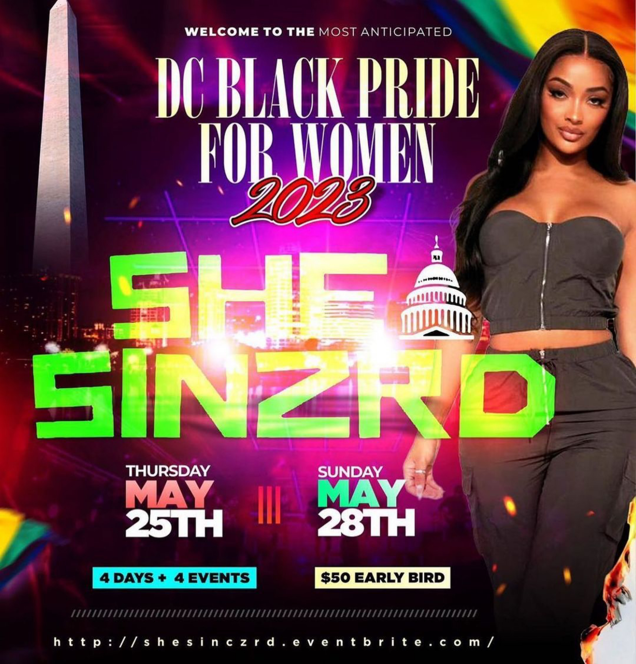 D.C. Black Pride For Women 2023 SHESINZRD [4 Days 6 Events] The